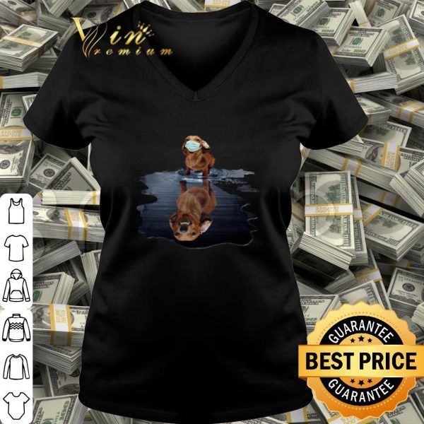 Dachshund mask reflection water mirror shirt