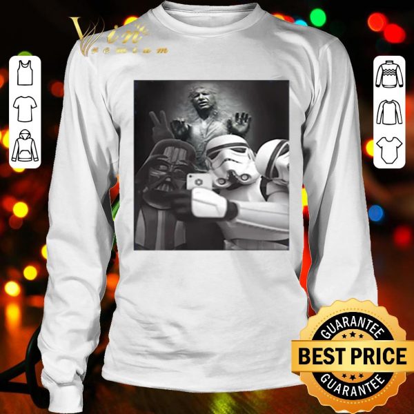 Darth Vader Stormtrooper selfie with Han Solo in Carbonite Star Wars shirt