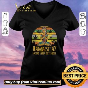 Original Cannabis Girl Yoga Namaste At Home And Get High Vintage shirt sweater 1