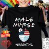 Male Nurse Essential Heart American Flag Covid-19 shirt