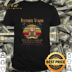 Yoga peace november woman the soul of witch the fire of a lioness vintage shirt