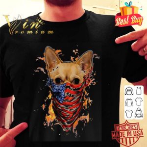 Chihuahua Mask American flag and fire Covid-19 shirt