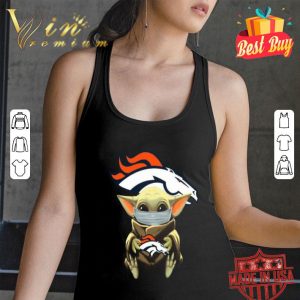 Baby Yoda Mask Denver Broncos Coronavirus shirt