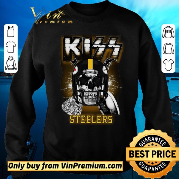 Nice Skull KISS Band Pittsburgh Steelers shirt sweater