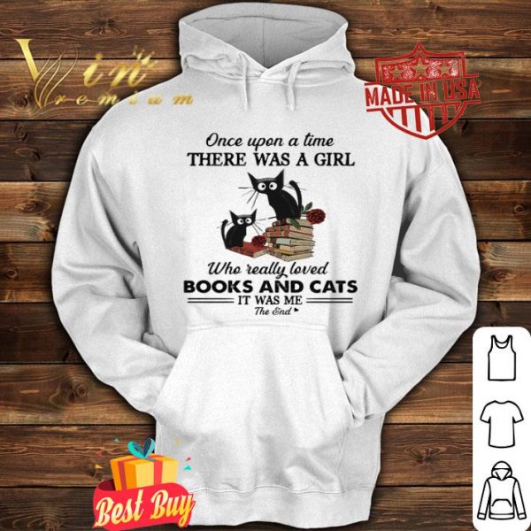 One upon a time there was a girl who really loved books and Black Cats shirt