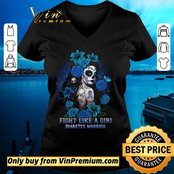 Nice Fight Like A Girl Diabetes Warrior Awareness shirt sweater