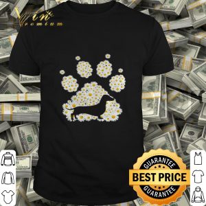 Daisy flowers dog paw Dachshund shirt