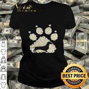 Daisy flowers dog paw Dachshund shirt