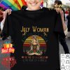 Yoga peace july woman the soul of a witch the fire on a lioness vintage shirt