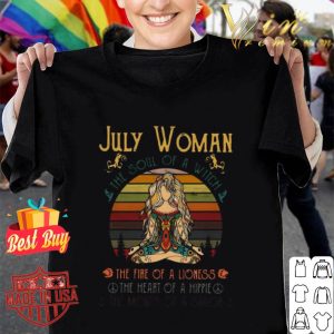Yoga peace july woman the soul of a witch the fire on a lioness vintage shirt