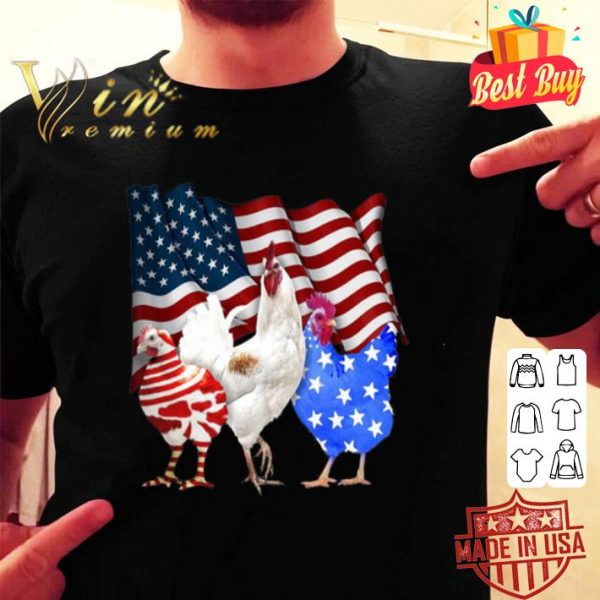 Three Chicken American Flag shirt