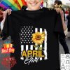 Sunflowers April girl American flag version shirt