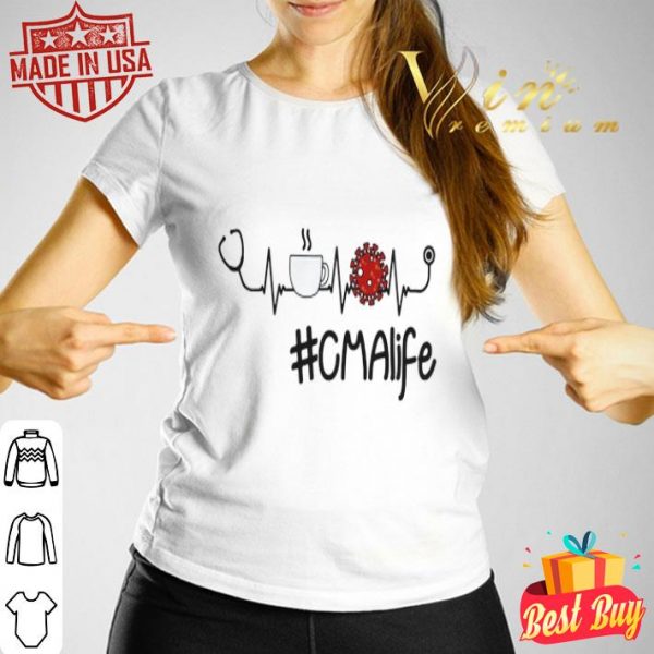Heartbeat #Cmalife stethoscope coffee Coronavirus shirt