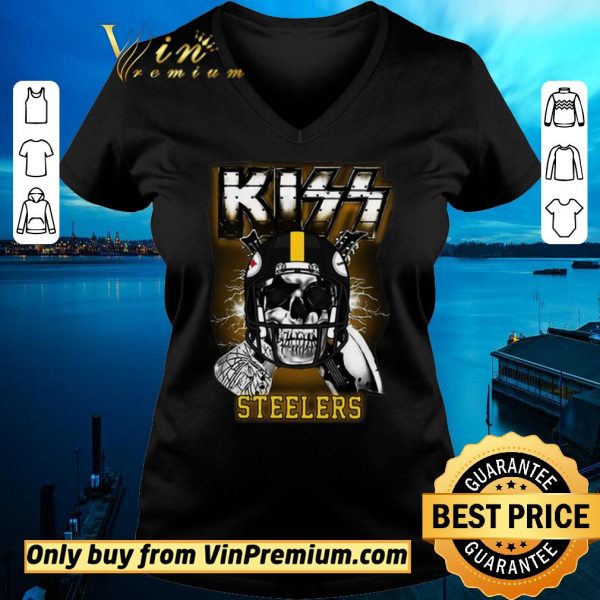 Nice Skull KISS Band Pittsburgh Steelers shirt sweater
