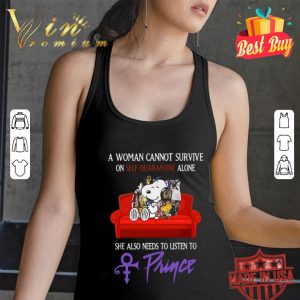 Snoopy a woman cannot survive on self-quarantine alone Prince shirt