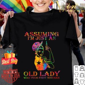 Strong Nurse Watercolor Assuming I’m Just An Old Lady Covid-19 shirt