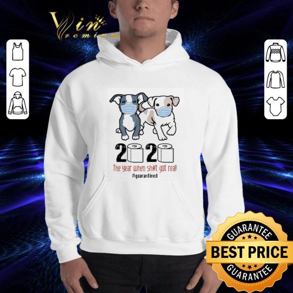 Original Dogs mask 2020 the year when shit got real quarantined Covid-19 shirt