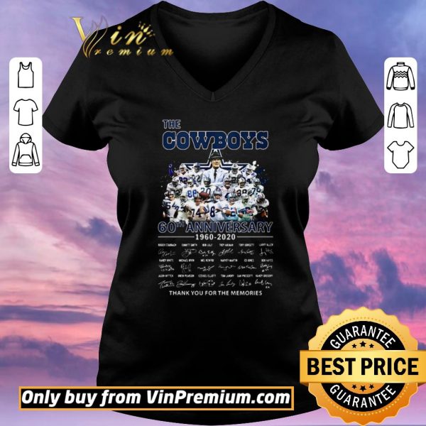 Nice The Dallas Cowboys 60th anniversary 1960 – 2020 thank for memories signatures shirt sweater