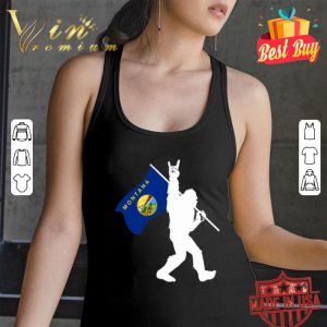 Bigfoot Middle Finger Montana State Flag shirt