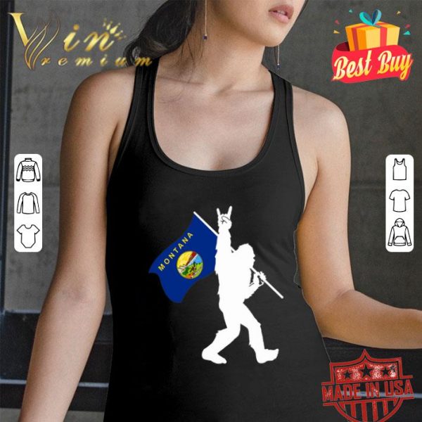 Bigfoot Middle Finger Montana State Flag shirt