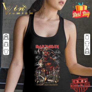 Iron Maiden signatures Legacy of the Beast World Tour official 2020 calendar shirt