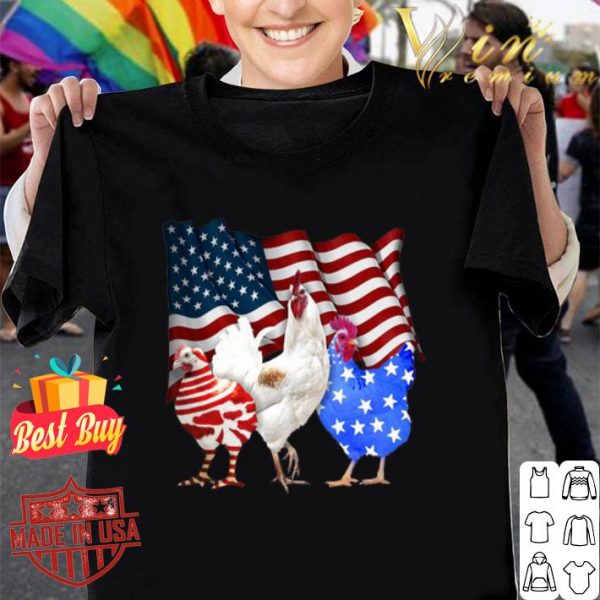 Three Chicken American Flag shirt