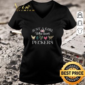 Official Just a girl who loves chicken peckers flower shirt 2