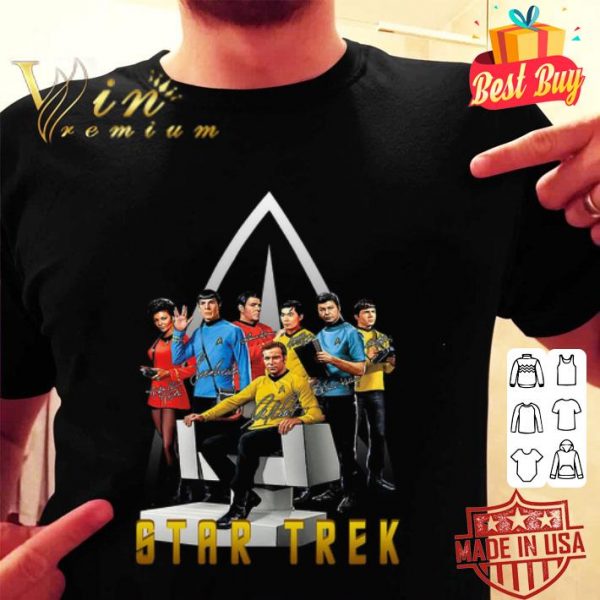 Star Trek all character signatures shirt
