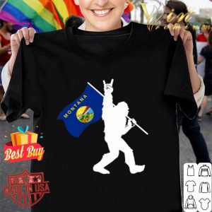 Bigfoot Middle Finger Montana State Flag shirt