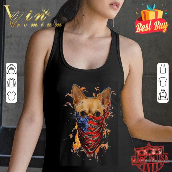 Chihuahua Mask American flag and fire Covid-19 shirt