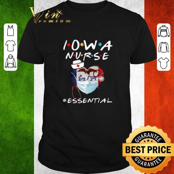 Pretty State Iowa mask Nurse Essential Coronavirus shirt