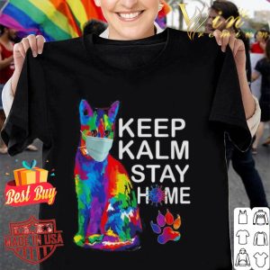 Cat watercolor Keep Kalm Stay Homeshirt