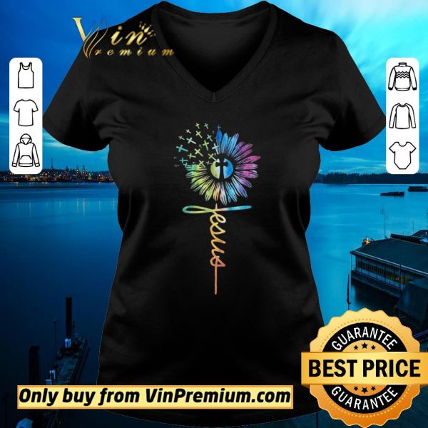 Nice Sunflower Cross Jesus shirt sweater