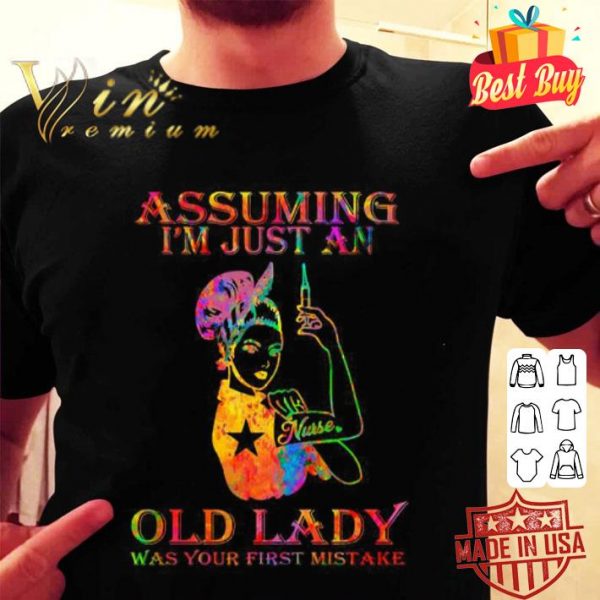 Strong Nurse Watercolor Assuming I’m Just An Old Lady Covid-19 shirt