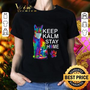Original Cat watercolor Keep Kalm Stay Home shirt 1