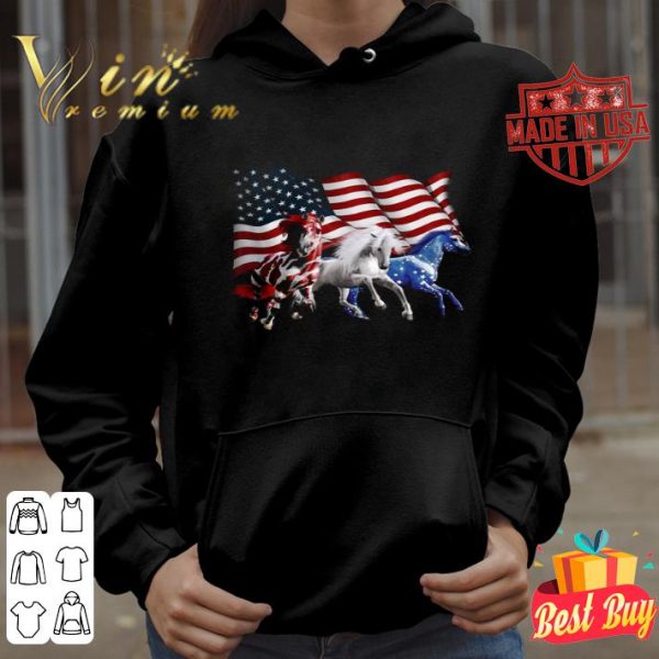 Three horse American flag shirt