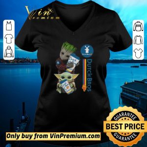 Awesome Baby Yoda And Baby Groot Hug Dutch Bros Coffee shirt sweater