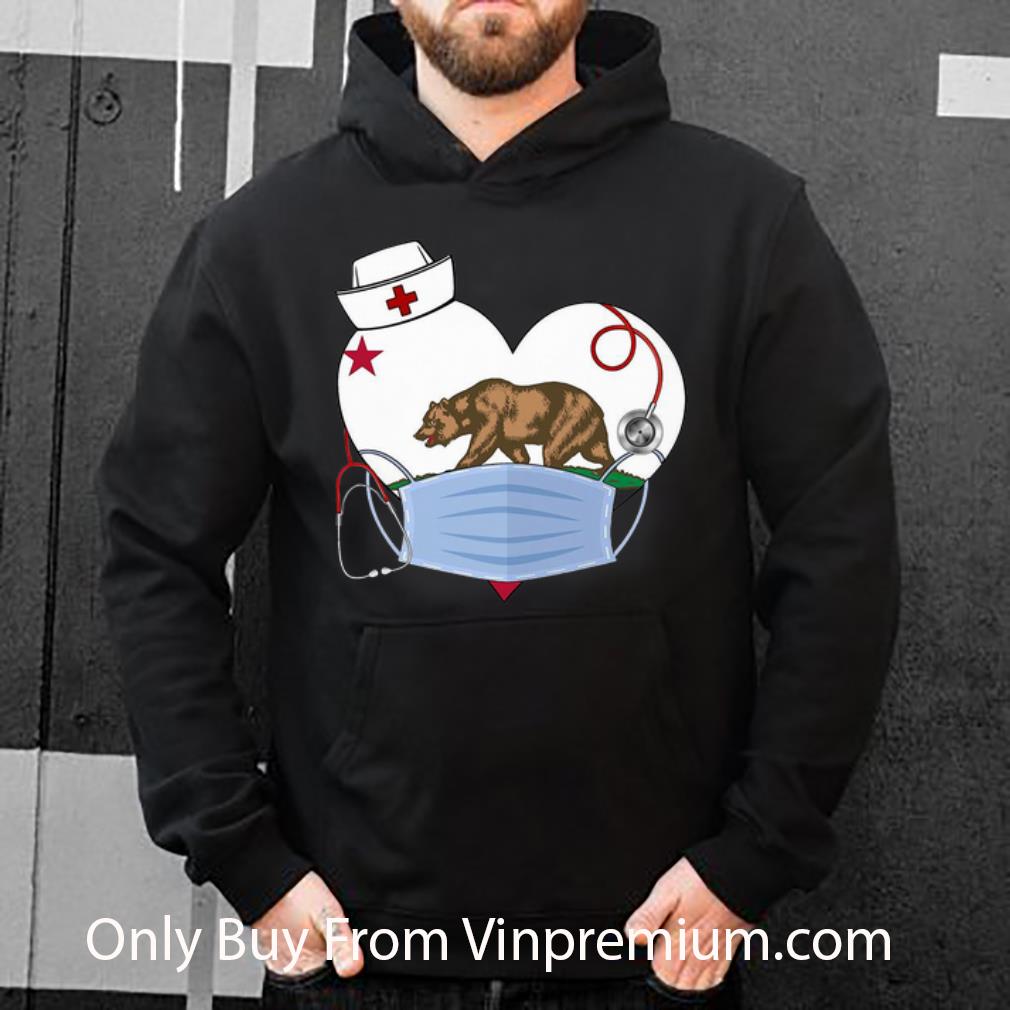 California State Flag The Bear Heart Nurse Stethoscope Shirt 4 - California State Flag The Bear Heart Nurse Stethoscope Shirt