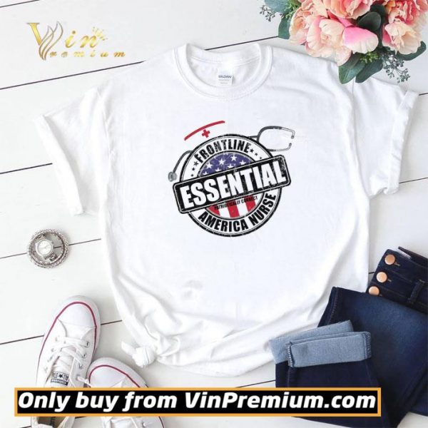 Frontline Essential Patrioticaly Correct America Nurse Amrican Flag shirt sweater