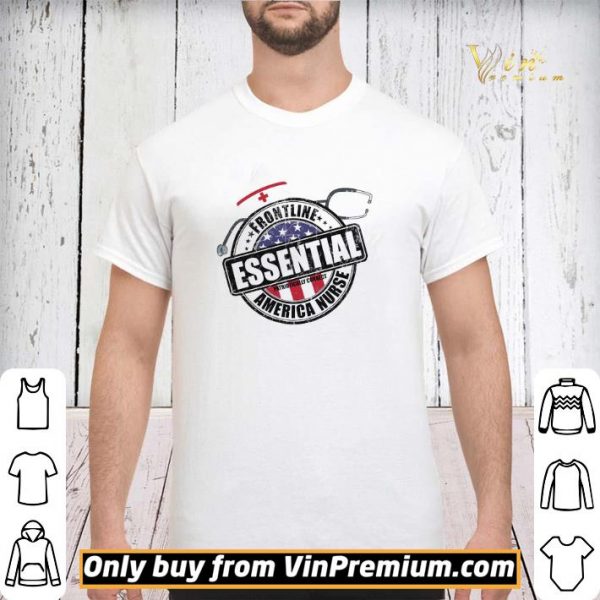 Frontline Essential Patrioticaly Correct America Nurse Amrican Flag shirt sweater