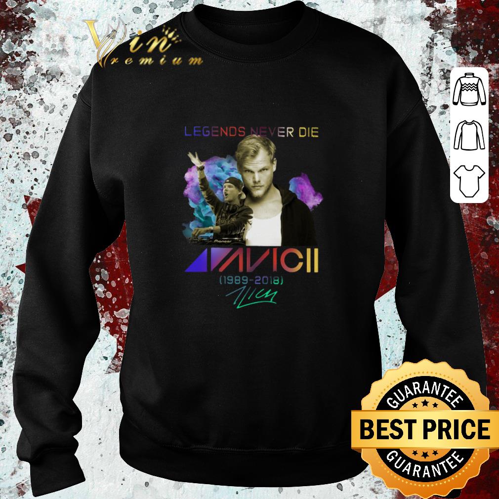 Funny Legends Never Die Avicii 1989 2018 Signature shirt 4 - Funny Legends Never Die Avicii 1989 2018 Signature shirt