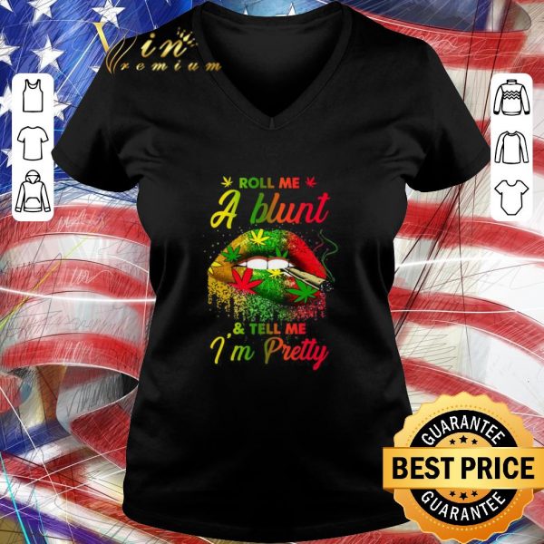 Hot Lips weed smoking roll me a blunt and tell me i’m pretty shirt