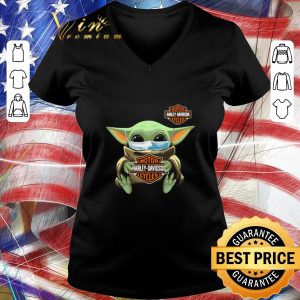 Nice Baby Yoda mask Motor Harley-Davidson Cycles Coronavirus shirt 2