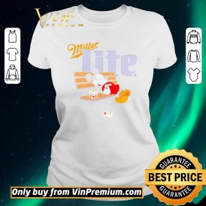 Nice Mickey Mouse drinking Miller lite on park bench shirt sweater 1