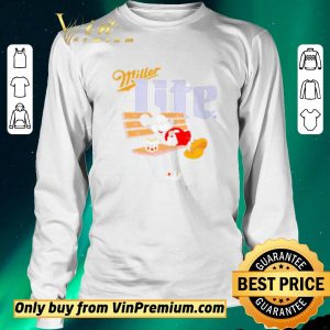 Nice Mickey Mouse drinking Miller lite on park bench shirt sweater 2