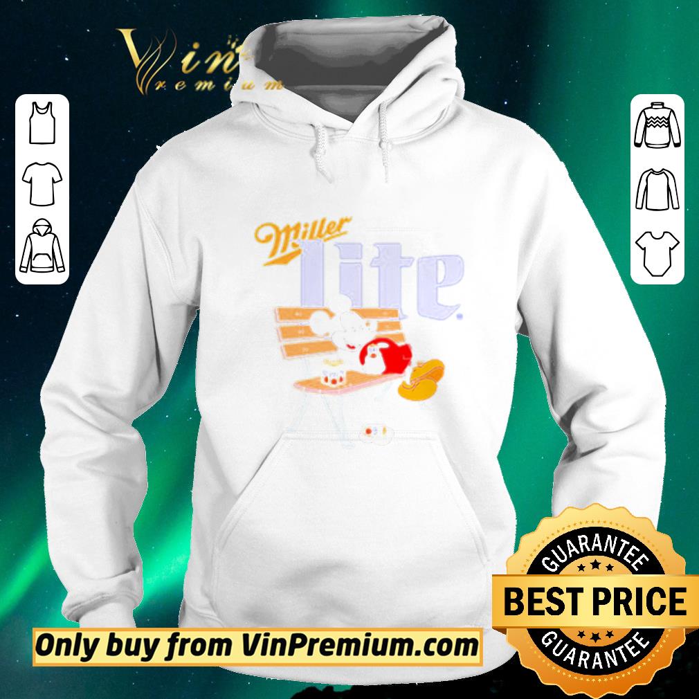 Nice Mickey Mouse drinking Miller lite on park bench shirt sweater 4 - Nice Mickey Mouse drinking Miller lite on park bench shirt sweater