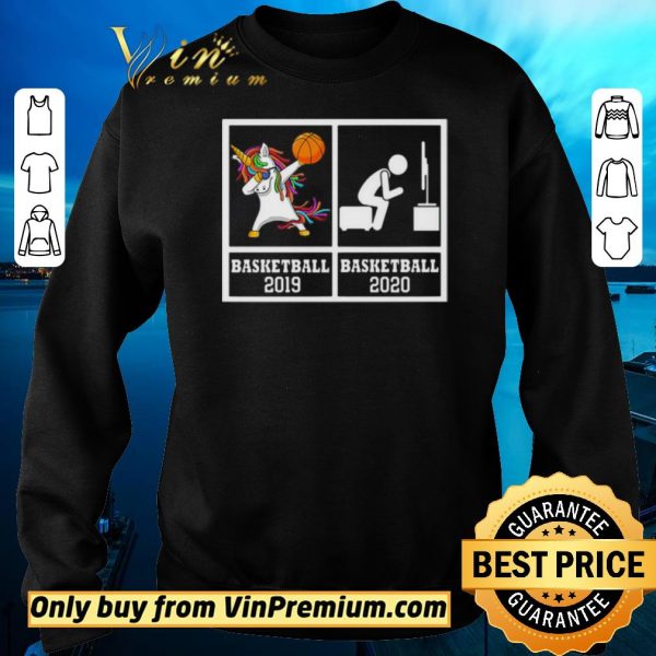 Pretty Dabbing Unicorn Basketball 2019 And Basketball 2020 Stay Home shirt sweater