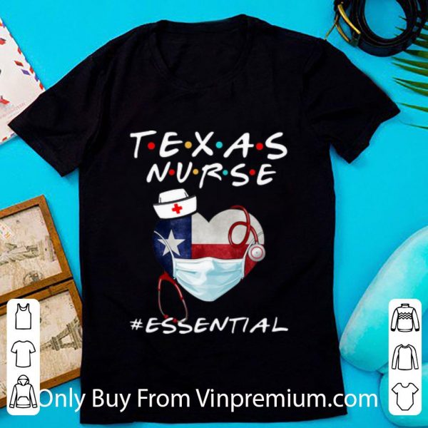 Texas Nurse Heart Stethoscope Texas Flag #Esential Shirt