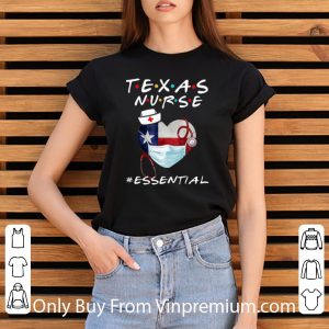 Texas Nurse Heart Stethoscope Texas Flag #Esential Shirt 2