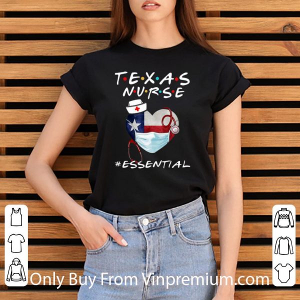 Texas Nurse Heart Stethoscope Texas Flag #Esential Shirt